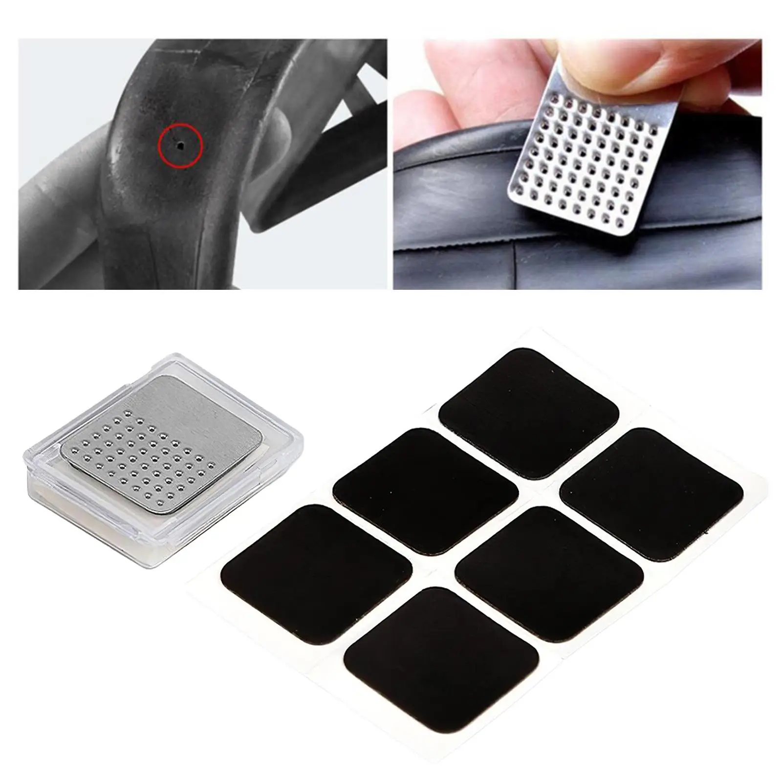 6pcs Bike Puncture Repair Patches Self Bike Tire Patch Kit for