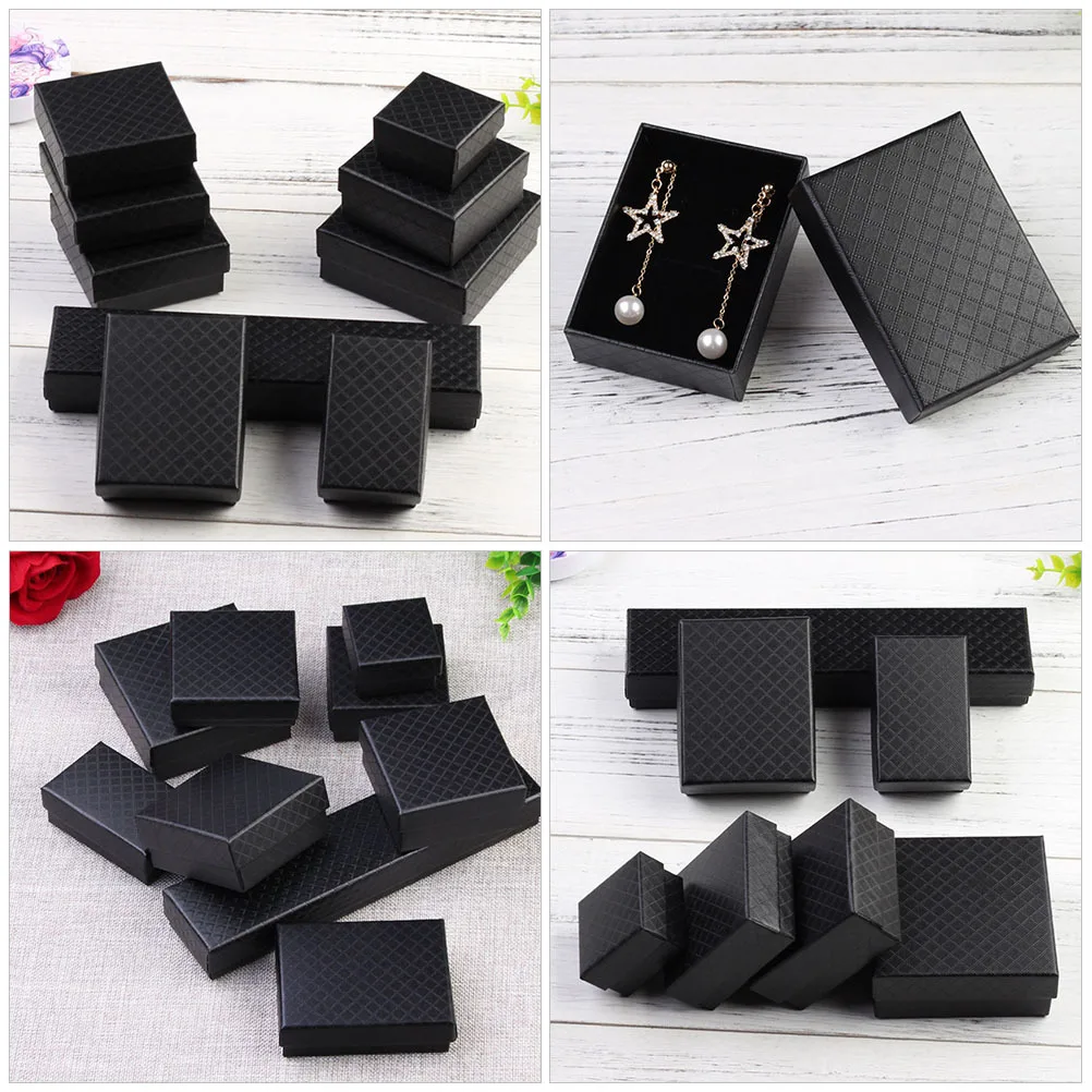 6Pcs Jewelry Box Small Gift Packaging Proposal Ring Box Sponge Liner for Necklace Earrings Storage Earring Gift Container