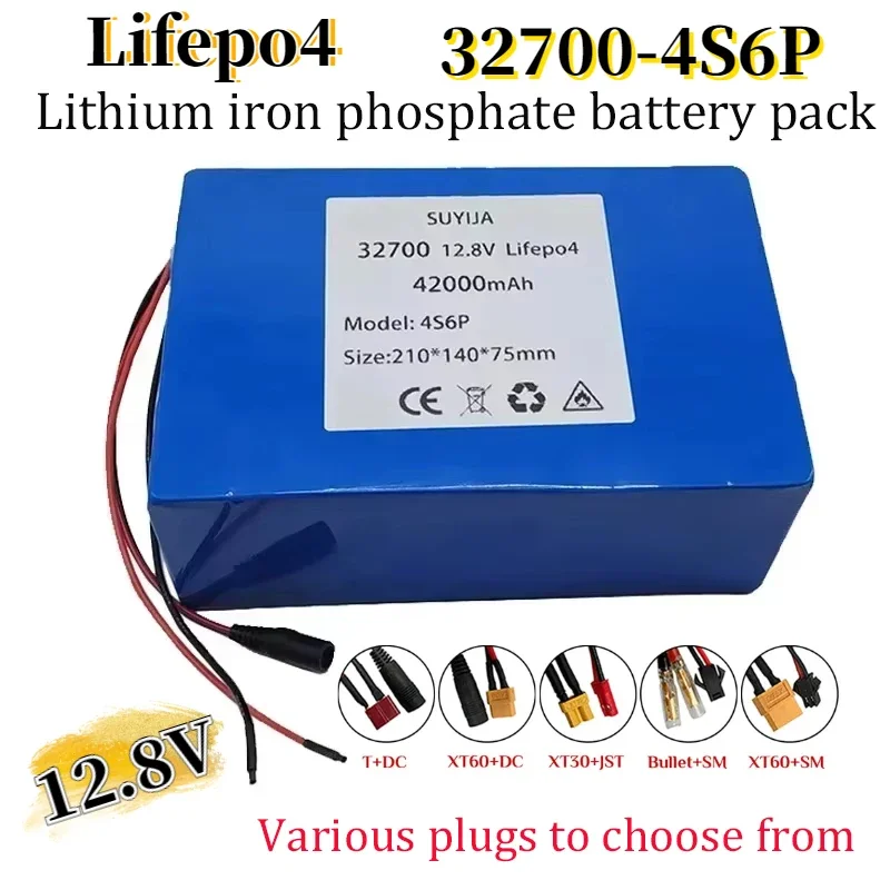 

32700 12.8V 42000Ah Lifepo4 Battery Pack 4S6P 42Ah Backup Battery Built-in BMS 40A Balance Board 12V Electric Boat Power Supply