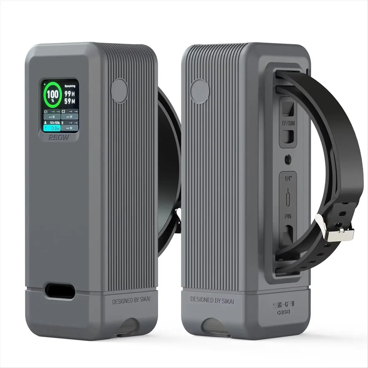 T35C For Prime 250W Power Bank Silicone Case Portable Carrying Travel Case Storage Holder with TF/SIM Card Storage B