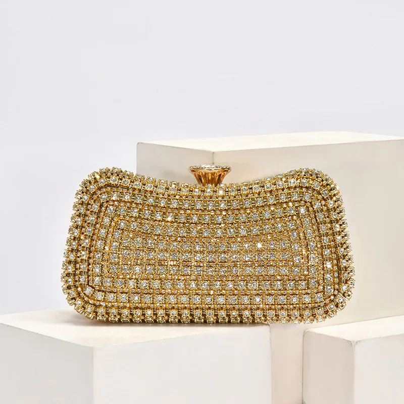 

Новинка 2025 года, винтажные вечерние сумки с бриллиантами, женские кристально-золотые сумки, женские формальные односторонние блестящие клатчи с бисером, оптовая продажа