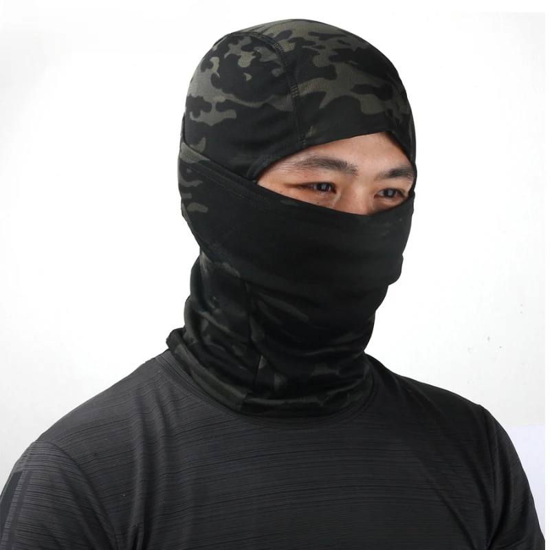 Inverno velo quente camuflagem balaclava ao ar livre à prova de frio esqui ciclismo máscara facial completa máscara da motocicleta capacete forro