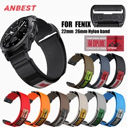 22mm 26mm Nylon Quick Fit Strap for Garmin Fenix 7X 8 7 Pro Fenix 6X 6 5X 5Plus Tactix 7 Forerunner 965 955 Enduro 3 2 Loop Band