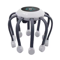 Popular 360 degree Tms vibration 10 silicone finger decompression head massager electric octopus claw scalp massager