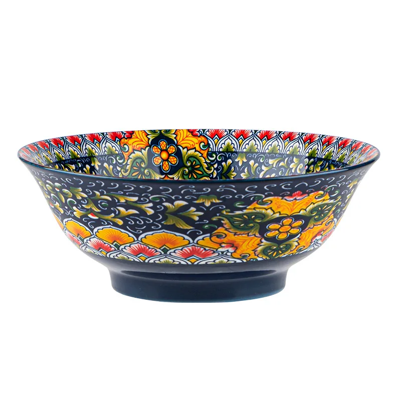 

CX retro home large plate ethnic wind kettle salad bowl tableware set