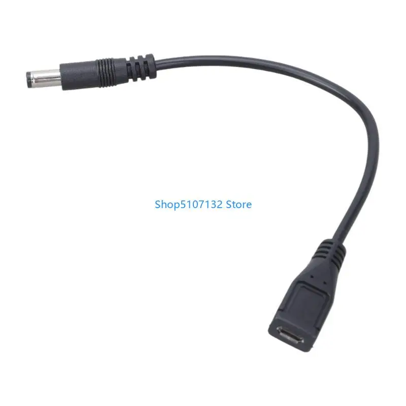 87HD 5Pin Micro USB Female 5V 5.5x2.5mm Male Adapter Connector Cable 22AWG Copper- Wire 20CM/7.87in Support 5.5x2.1mm