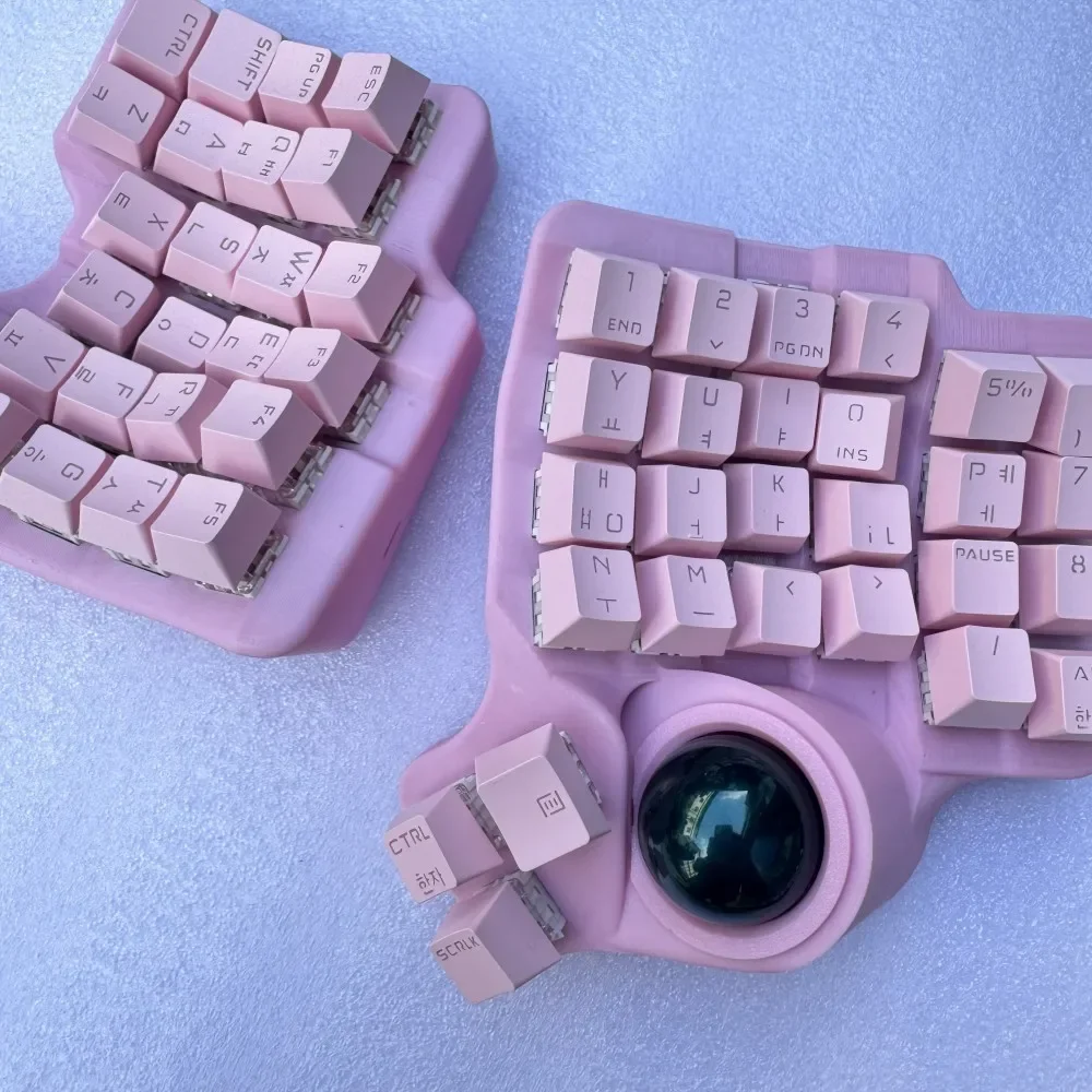 Charybdis-Kit de clavier fendu personnalisé, support de clavier rose, trackball filaire, mode unique, clavier mécanique fendu, patch lado Gamer, 4x6