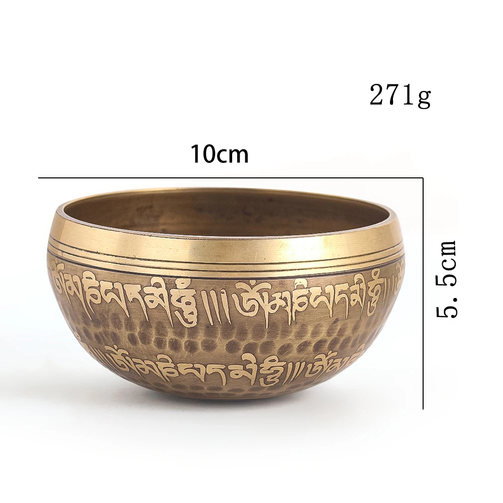 Buddhist Chinese Knot Copper Bowl Yoga Meditation Strap Wooden Stick Yoga Therapy Bowl Sound Prayer Healing Tools Gift