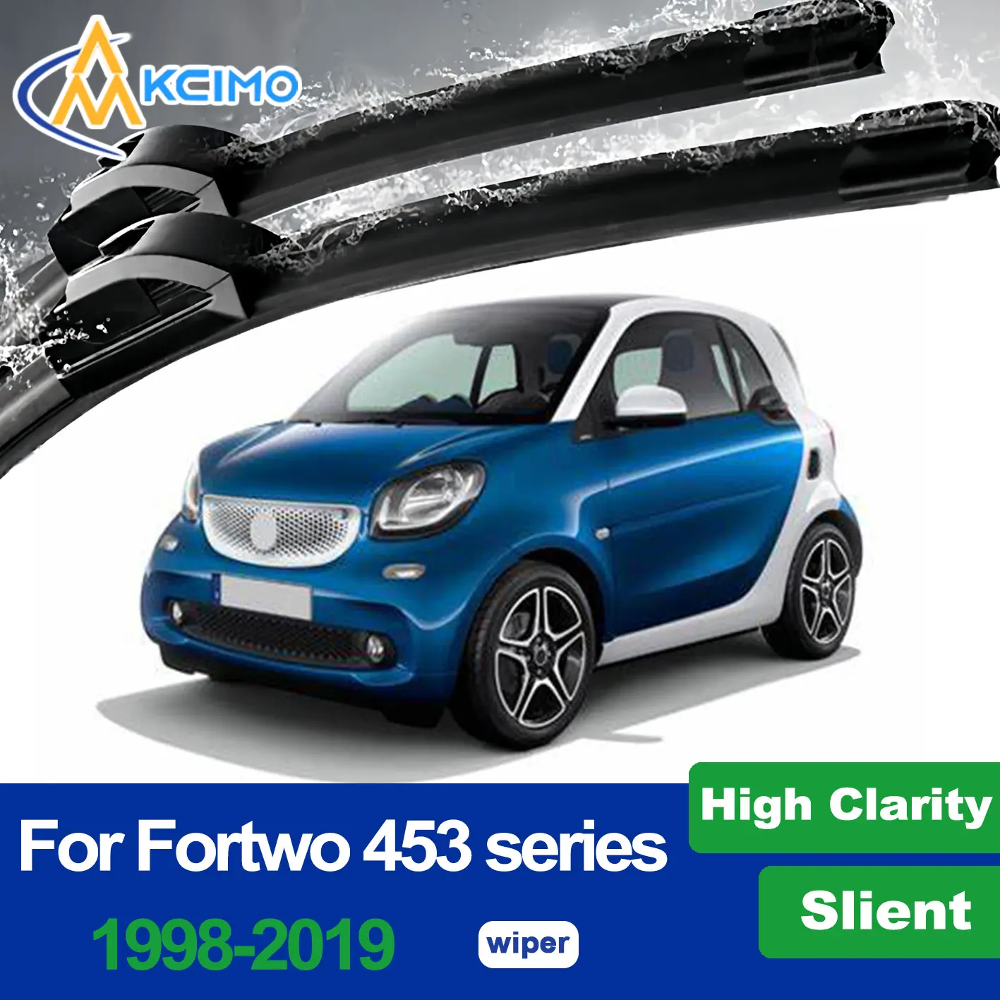 

For Smart Fortwo 450 451 453 series 1998-2019 Front Windshield Wiper Blades 2pcs Slient Rain Windscreen Window Accessories