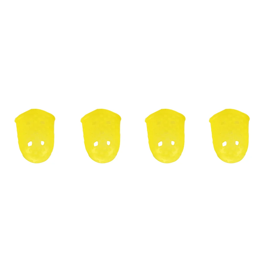 

4pcs Silicone Finger Caps For Guitar Pain Relief, Reusable Fingertip Protectors For Ukulele Mandolin Banjo Yellow S