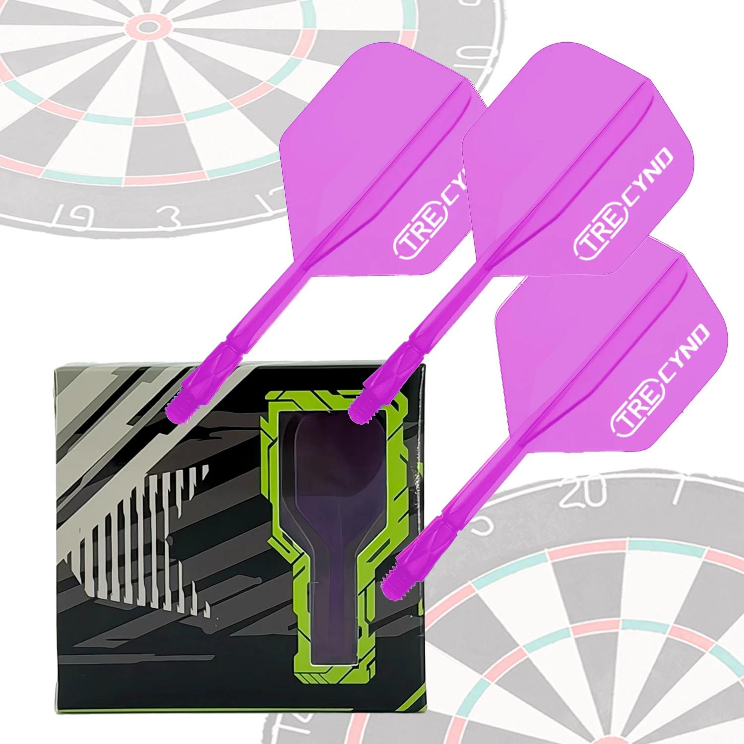 3Pcs TRECYNO Pink Integrated Dart Flight Shaft 2BA One Piece Plastic Darts Tail Wings Replacement For Darts