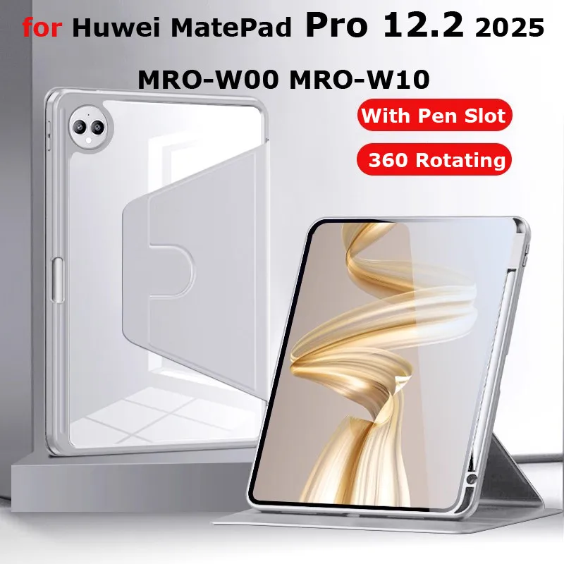 

Чехол для Huawei MatePad Pro 12,2 2025 Air 12 12 X 2024 Pro 12,2 дюйма PaperMatte Pro 13,2 Прозрачный акриловый чехол с вращающейся подставкой
