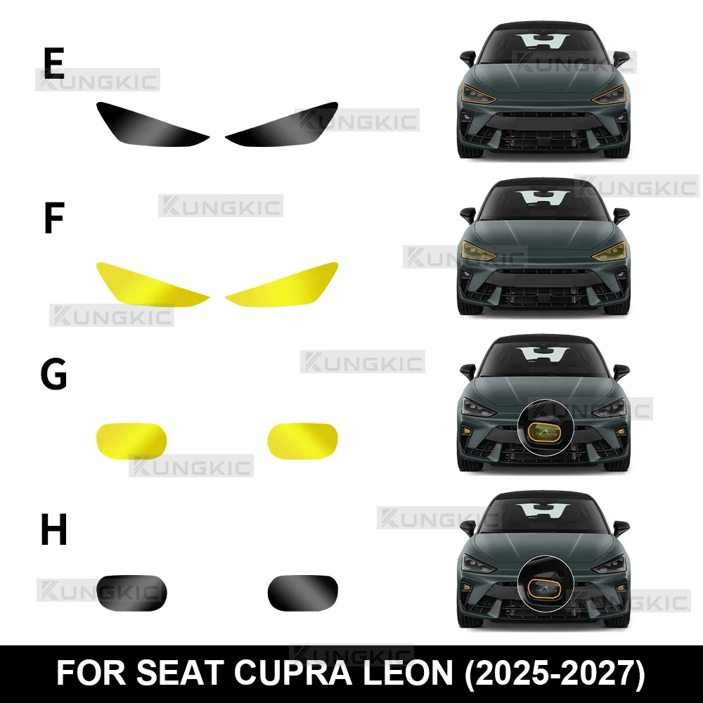 

For Seat Cupra Leon 2025 2026 2027 Car Headlight Rearview Fog Anti-scratch Transparent Smoked TPU Sticker Paint Protection Film
