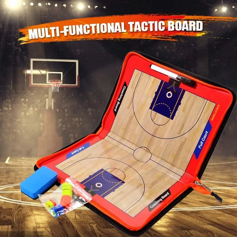 Professinal PVC Basketball Tactical Board Portable Competition Game Training Magnet Clipboard Basketball Zipper Coaching Board