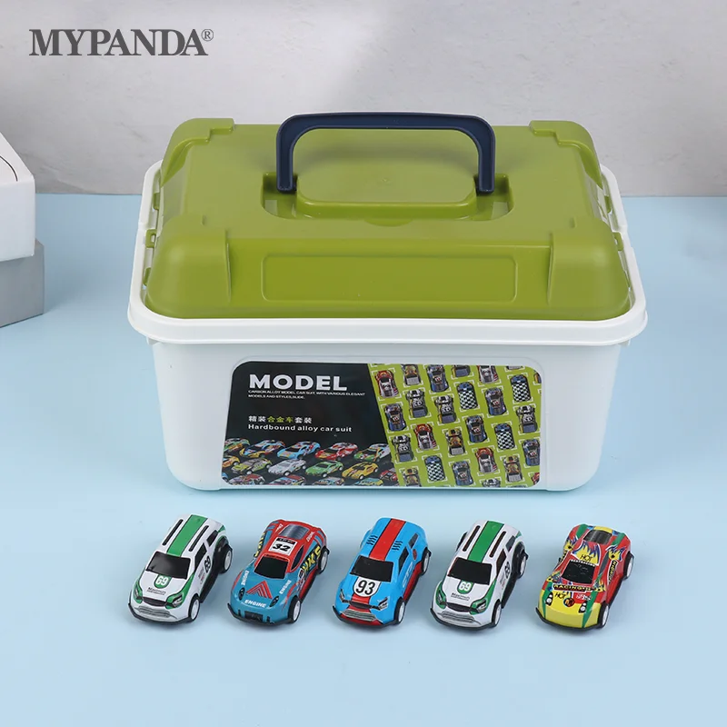 

Mini Alloy Car Model Set With Storage Box Diecast Cars Toys For Boys Sliding Inertia Vehicle Children Toy Kit Kids Gifts