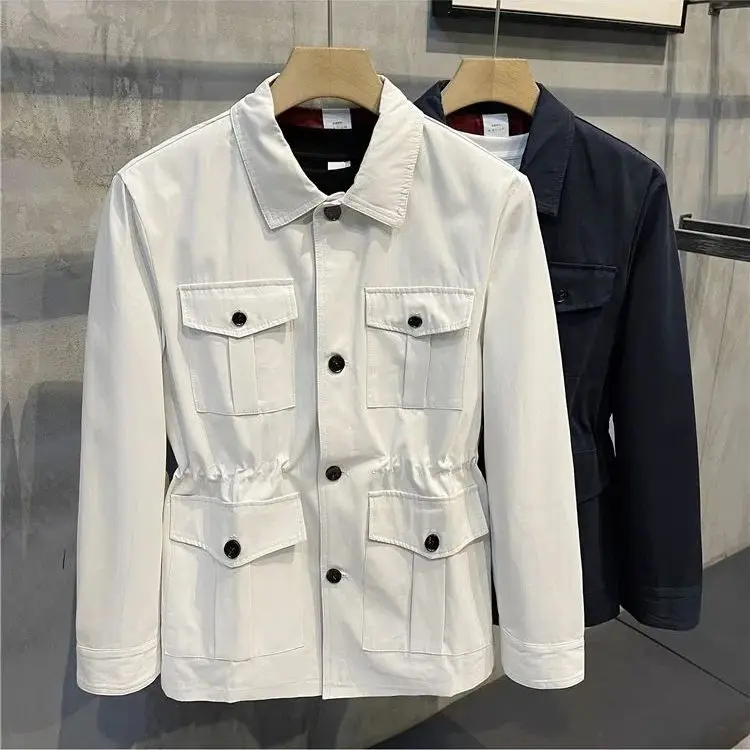 

Autumn and Winter Korean Version Handsome Men's New Workwear Style Lapel Jacket Retro Top Light Mature Trendy Jacket