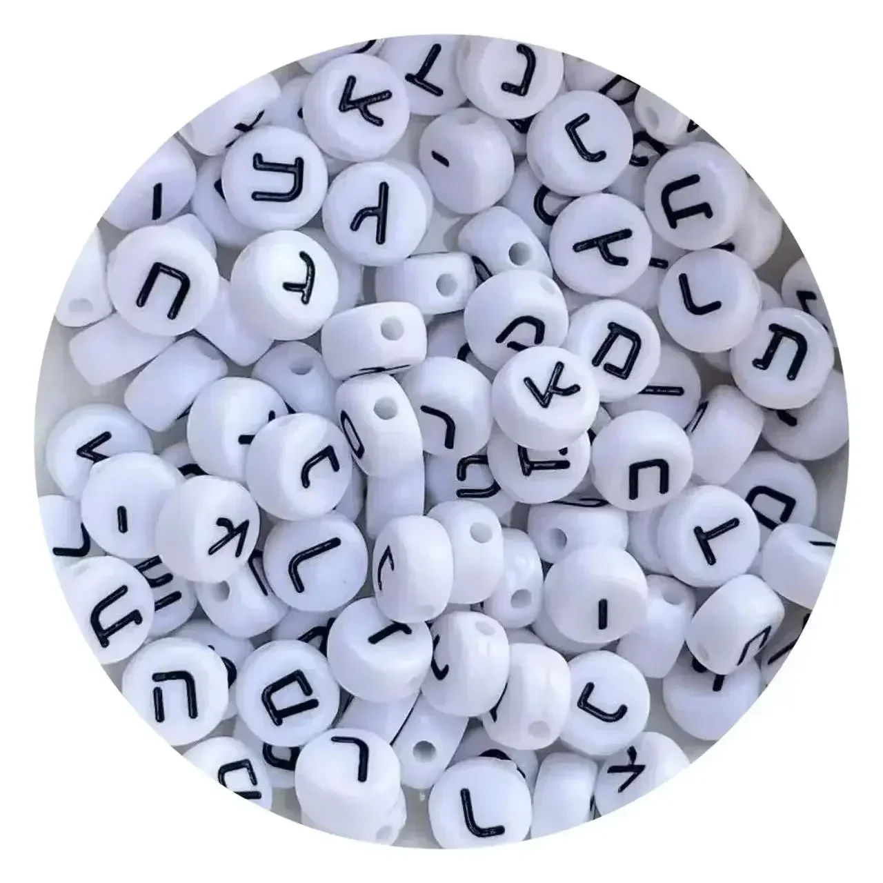 100/200/300/500pcs Acrylic Multi-color Letter Beads Round Flat Loose Spacer Beads for Jewelry Making Diy Bracelet Accessories ﻿