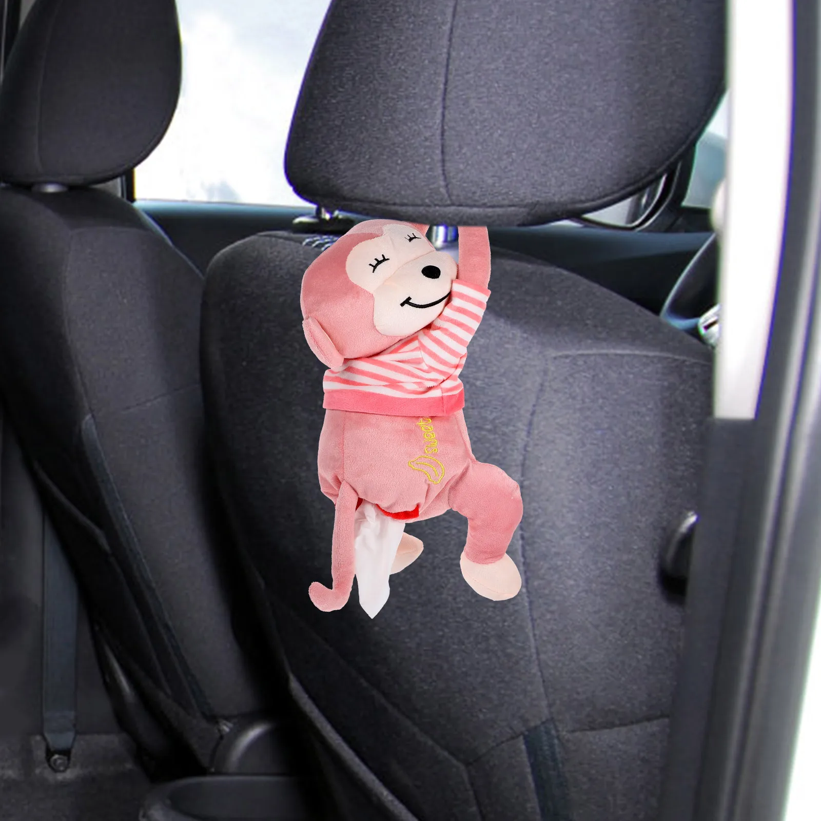 

Tissue Box Holder Pink Cartoon Seat Hanging Napkin Dispenser Storage Cute Vehicle Mounted Paper Box