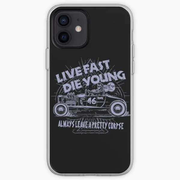 Hot Rod Live Fast Die Young Purple Al  Phone Case Customizable for iPhone 11 12 13 14 Pro Max Mini X XS XR Max 6 6S 7 8 Plus Dog