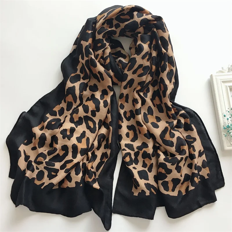 90*180cm Muslim Headscarf Outdoor Cotton Linen Scarf Four Seasons Warm Popular Leopard Fashion Lightweight Luxury Scarf