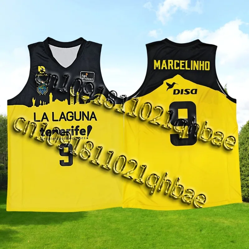 Chaleco de baloncesto Tenerife de la Liga Española Europea impresa en 3D, ropa de entrenamiento para hombres, chaleco transpirable para correr de secado rápido