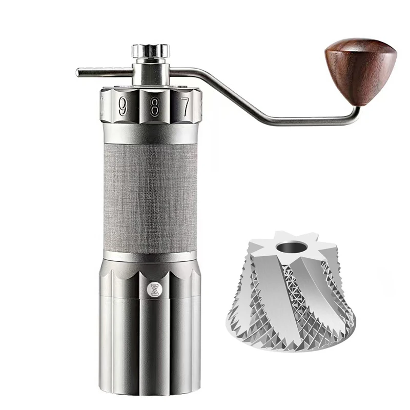 Mini Coffee Bean Grinder Portable Hand Held Coffee Grinder Conical Burr Aluminum Alloy Manual Coffee Grinder