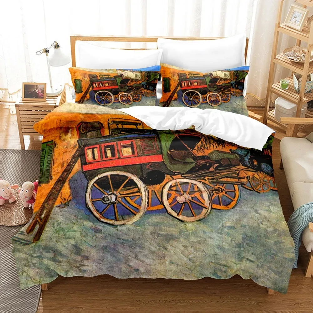 3D Printed Van Gogh Art Bedding Set Down Quilt Cover With Pillowcase Double Complete Queen King Bedding