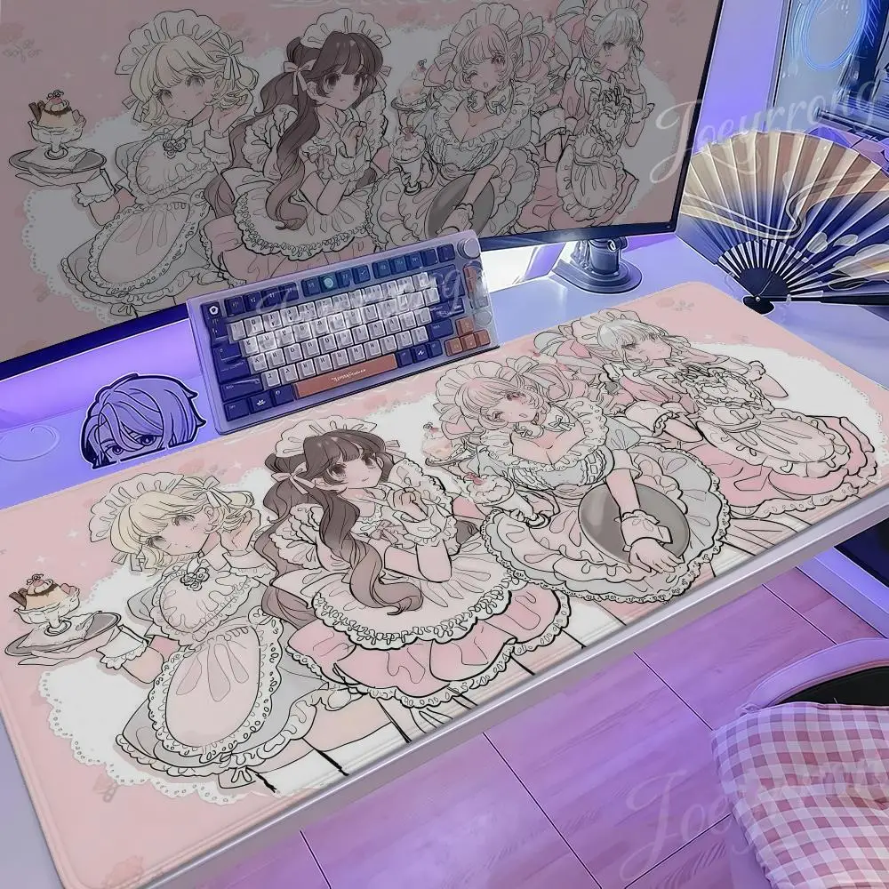 

Mouse Pad 1000x500 Taro Sakamoto Days XXL Large Non-slip Office Keyboard Mats Desk Mat Kawaii Pink Angel Girl Ins Japanese