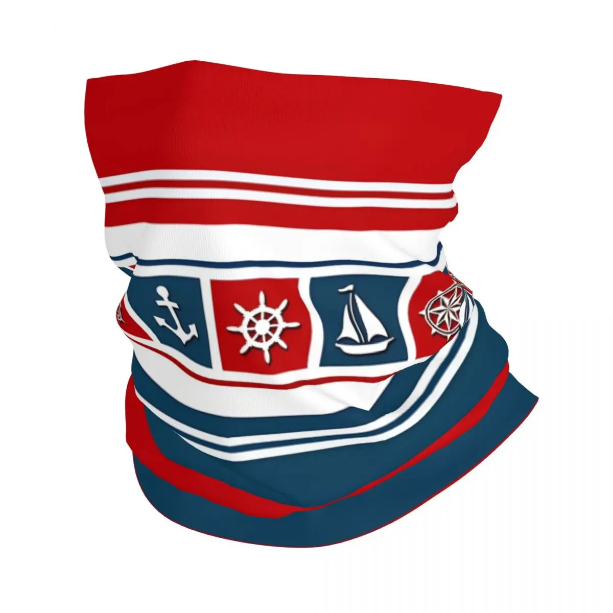 Nautical Symbols Bandana Neck White Scarf Multi-use Headwear Fishing Unisex Adult Winter