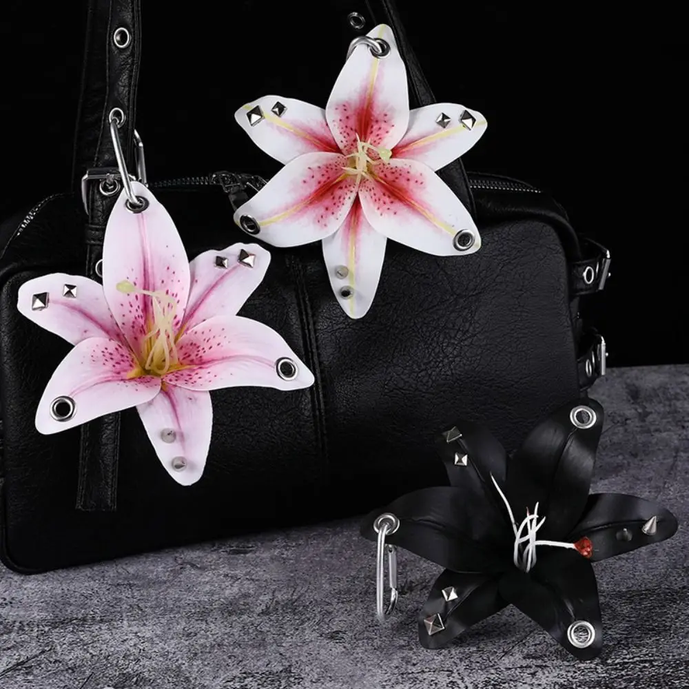 Porte-clés Fleur Artificielle Orchidée Lys, Fait Main, Décoration de Sac à Dos, Porte-clés Fleur Artificielle Coloré