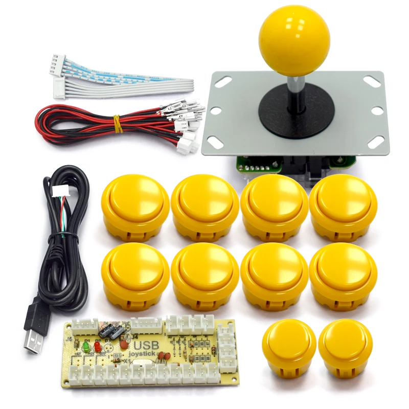 Copy Sanwa Arcade Game Diy Kit 8 Way Joystick Push Buttons Usb Controller Zero Delay Board Support Raspberry Pi PC Android PS3