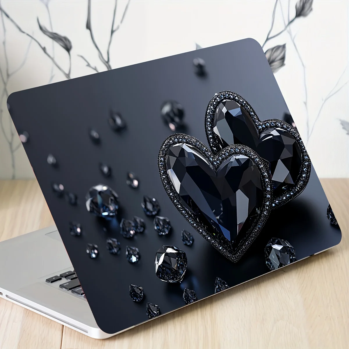2 Pieces Diamond Heart Pattern Laptop Sticker, Universal Waterproof and Scratch Resistant, Laptop & Car Decorative Sticker