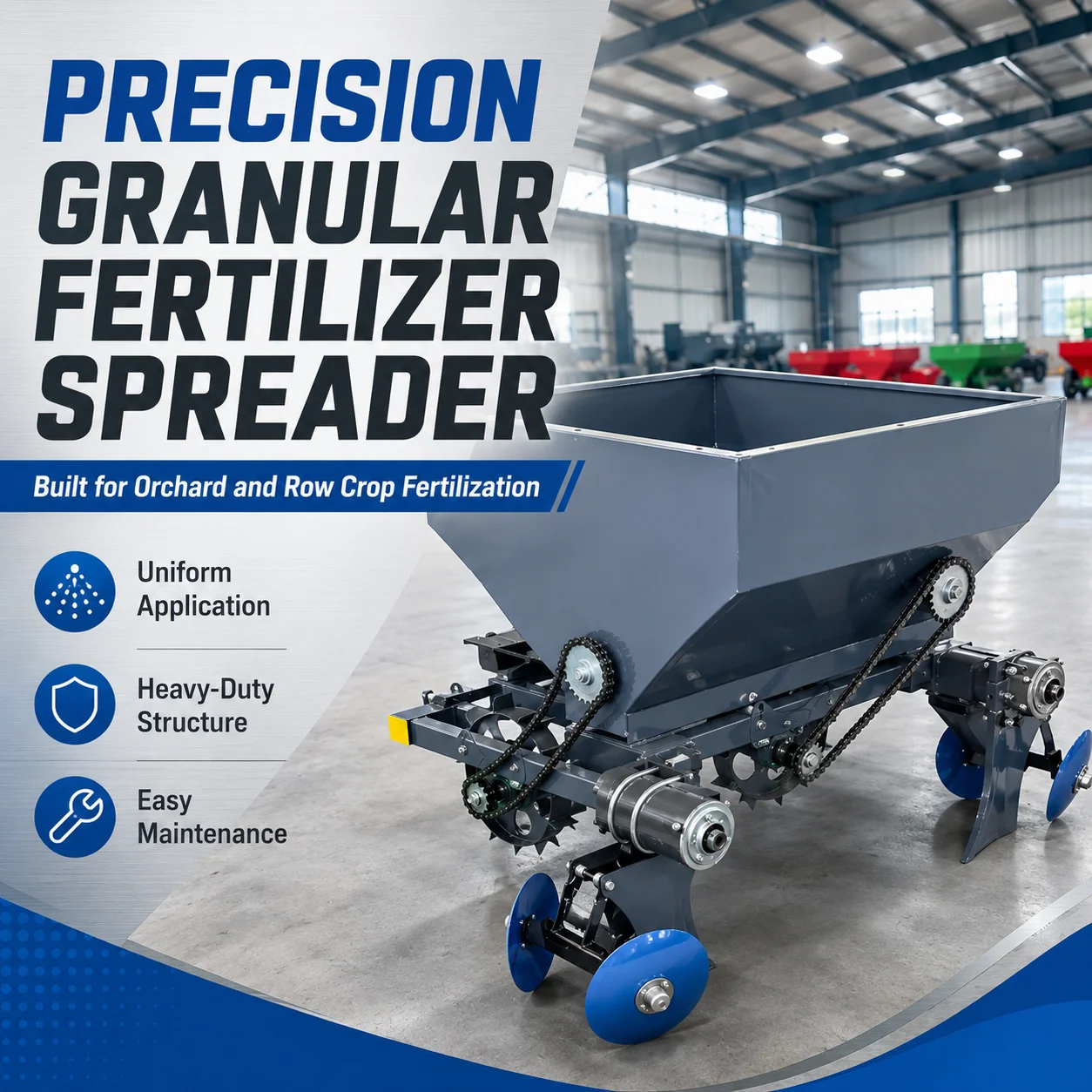 Width Farm Applicator for Granular Fertilizer Different Fruit Orchard Planting Conditions Orchard Granular Fertilizer Spreader