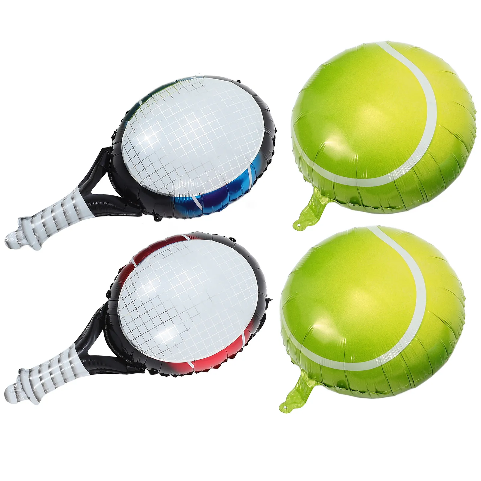 

1Set Tennis Party Decor Balloons Set Aluminum Foil Tennis Balls Rackets Easy Inflate Deflate Sports Birthday Bachelorette