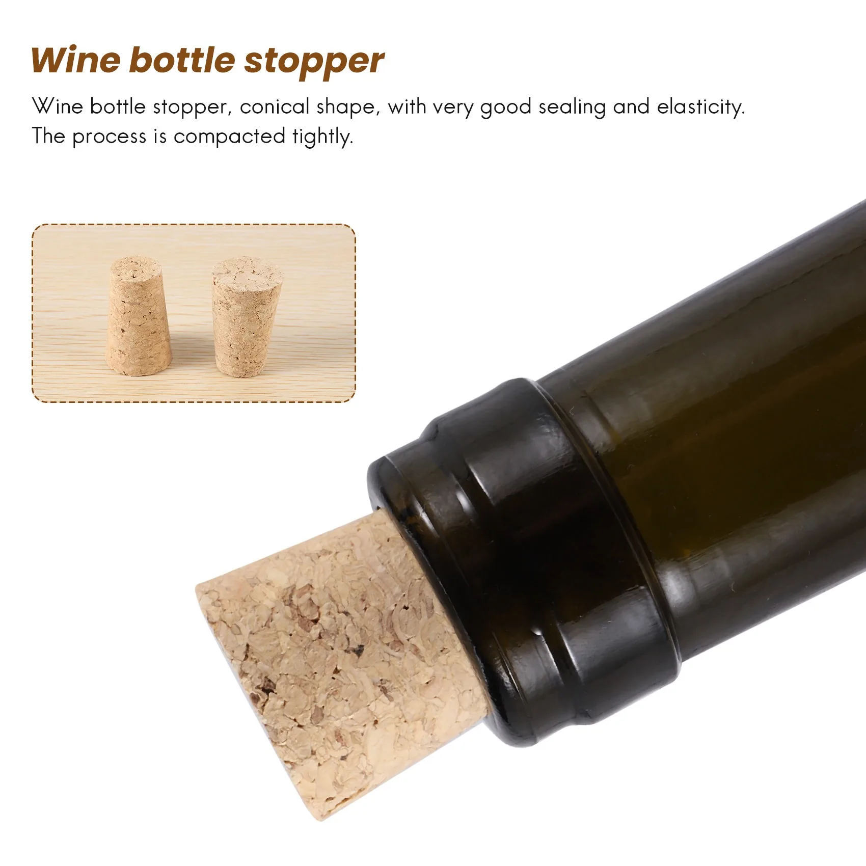 20Pcs/Lot Natural Wood Corks Wine Stopper Wood Bottle Stopper Cone Type Wine Bottle Corks Plug Sealing Cap Beer Bottle Corks