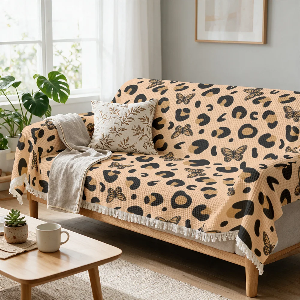 Luxury Leopard Print Throw Blanket Sofa Cover Decorative Couch Throw for Living Room Accent Animal Print Cozy Home Decor Gift
