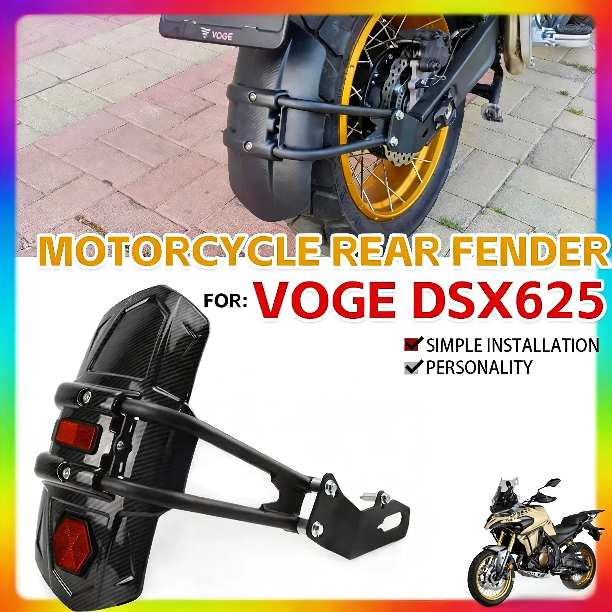 

For VOGE DS625X DS 625 X 625DSX DSX 625 DSX625 20252026 Motorcycle Accessories Rear Fender Mudguard Splash Guard Cover Protector