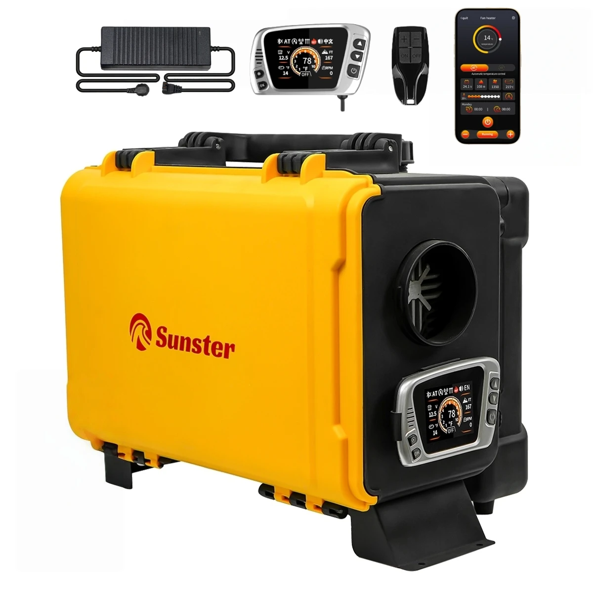 HTB1 8KW Diesel Air Heater 12V&110-240V Night Heater With Automatic start stop&LCD&Bluetooth APP For Garage Motorhome Trailer