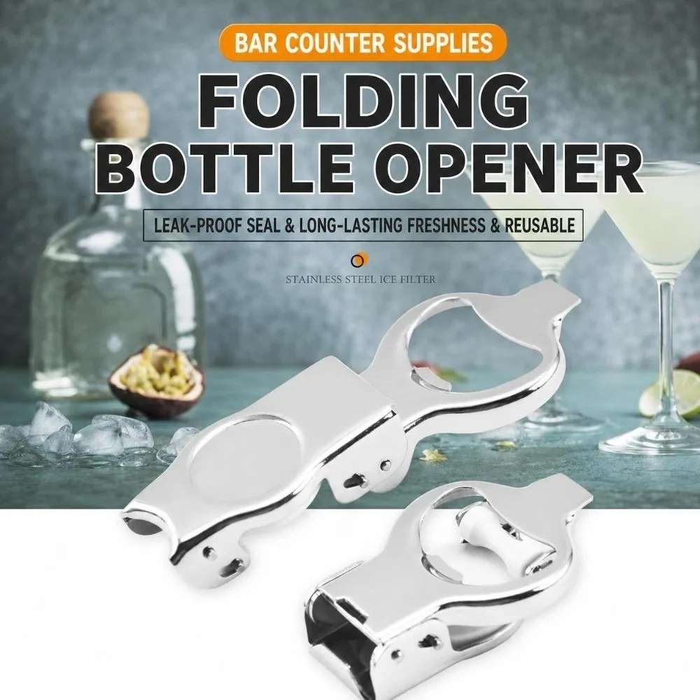 Multi Function Bottle Stopper Cap Leak Proof Built-In Opener Bottle Sealing Cap Reusable Air Tight Seal Folding Bottle Opener
