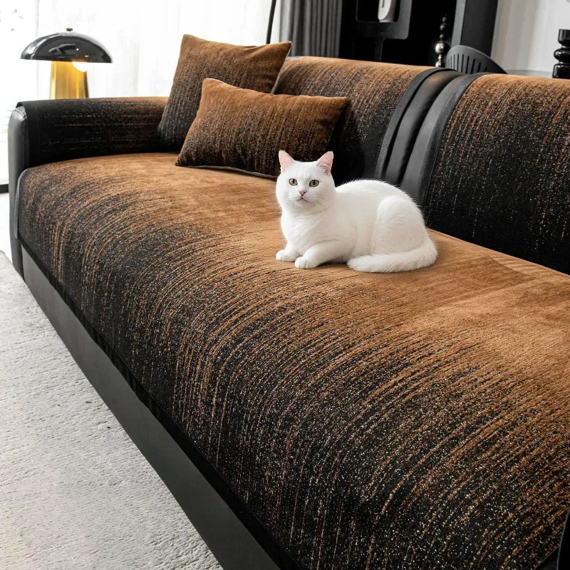 Sofa Cushion Suitable for All Seasons Light Luxury High-end Feeling Fixed Anti Slip Sofa Cushion Cover Cloth Towel