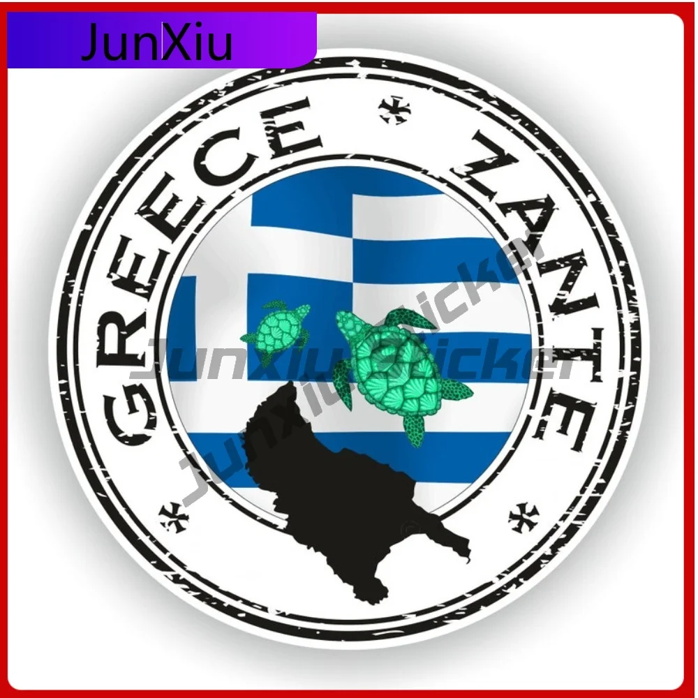 

Greece Zante Seal Sticker Round Flag Cool Vinyl Decal Waterproof Car Decor for Scratch-Proof Accessories