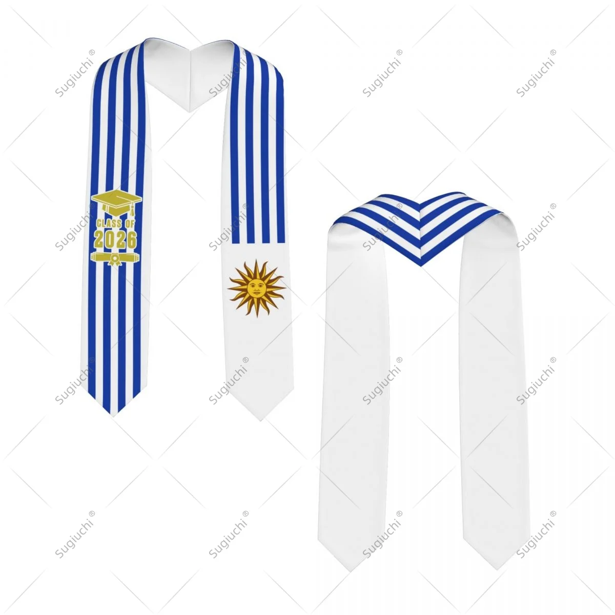 Uruguay Flag Class Of 2026 Graduation Stole Sash Scarf For International Students Proud Ceremony Adult Unisex