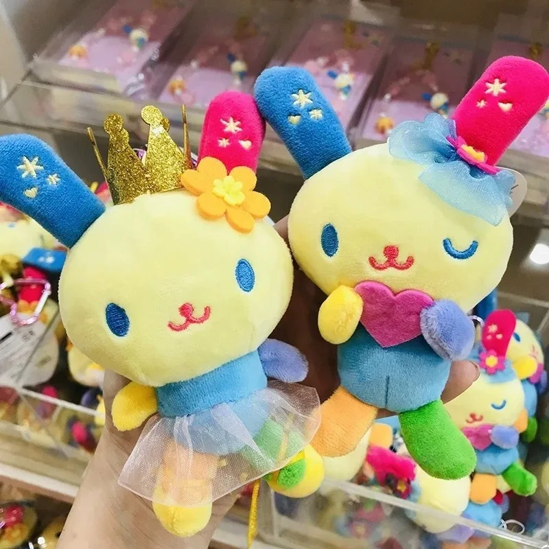 

NEW 10CM usahana Crown Heart Plush Toy Pendant cute Sanrio Blink usa ha na Tricolor Bunny Fuzzy Animal Rabbit Girly Plush Doll