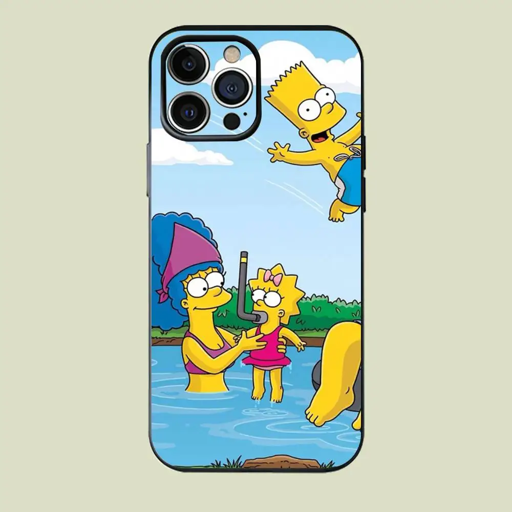 

The Cool S-Simpsons Silicone Soft Phone Case For iPhone 17 16 15 14 13 12 Pro Max Cover