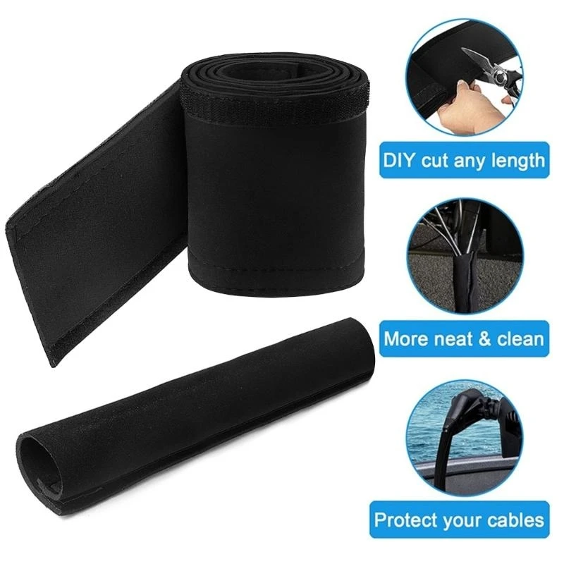 

Multipurpose Trolling Motor Cable Sleeve 60Inch Designs for Easy Installation and Cable Protective Sturdy Rubber