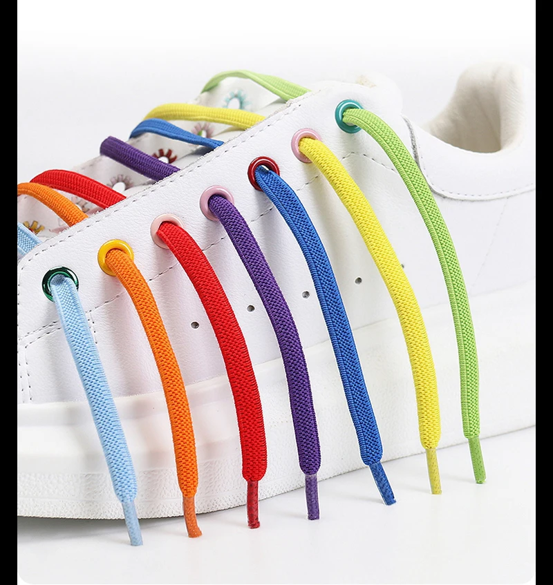 Elastic Shoe Laces Buckle Lock No Tie Shoelaces Sneakers Flat Woven Shoelace without Ties Kids Adult Rubber Bands for Shoes