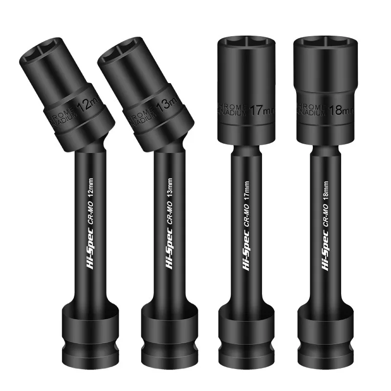 

1/2" Drive Impact Grade Swivel Socket Set - Universal Joint, Chrome Molybdenum Steel Electric Wrench Universal Socket