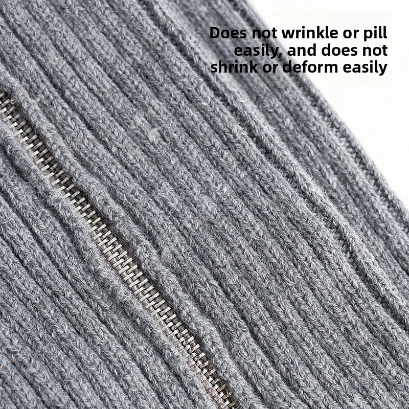 New Thick Knit Leg Warmers for Women, Gray Side Zipper JK Style Slouch Socks, Autumn Winter Boot Cuffs for Hot Girls