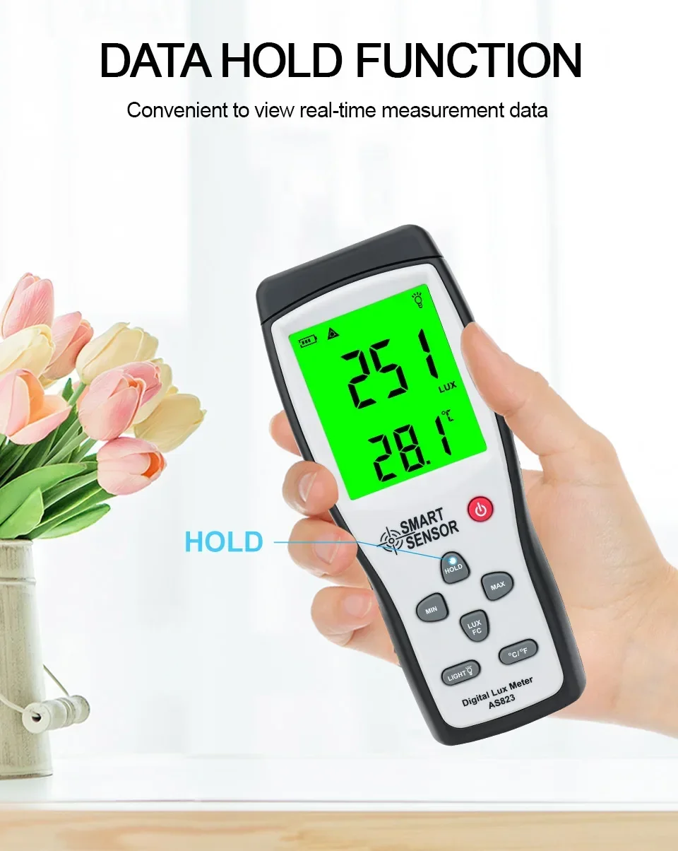 Luxmeter Digital medidor de Lux Digital, fotómetro, iluminómetro, espectrofotómetro, medidor de luz de alta precisión, 200.000lux