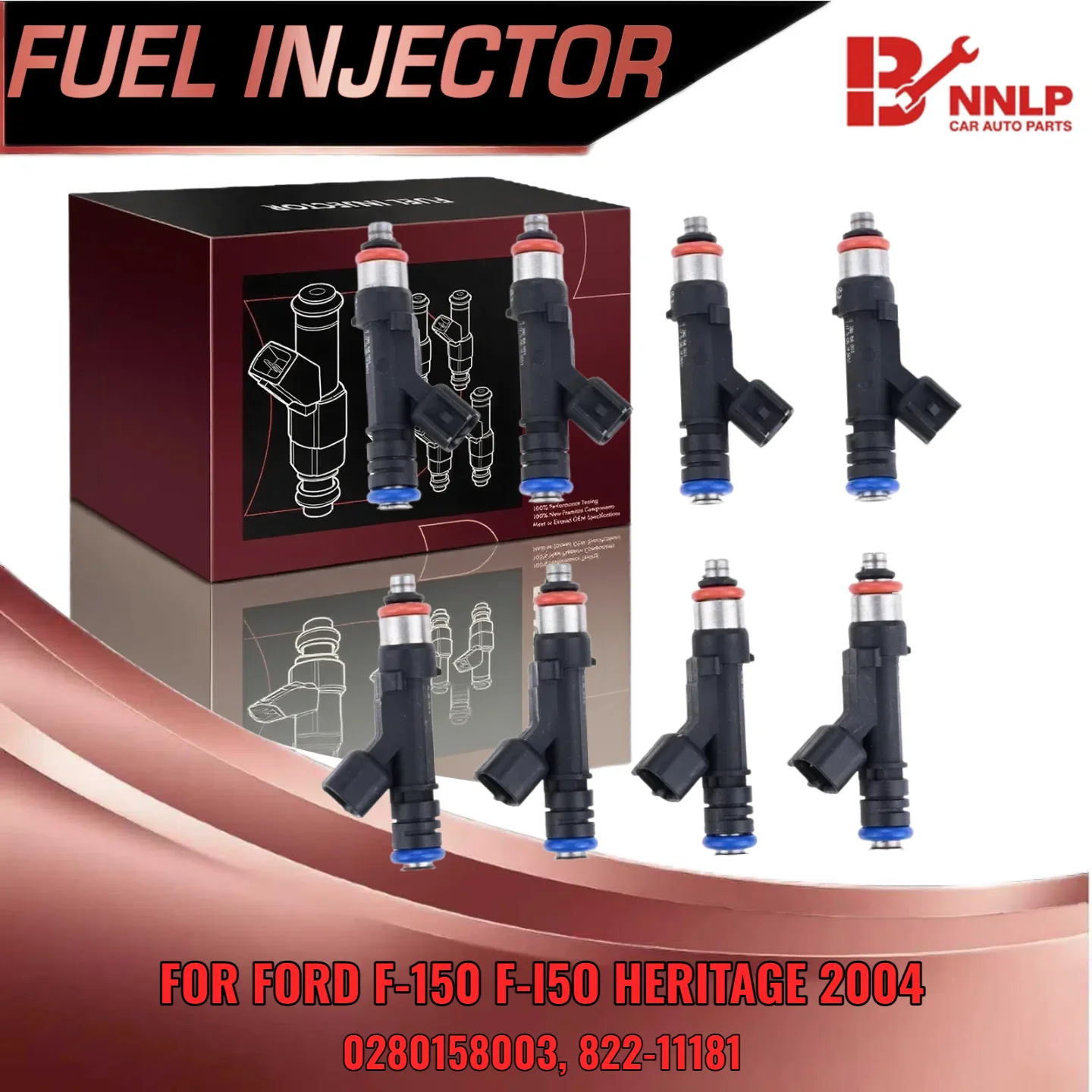 

Set of 8 Fuel Injector for Ford F150 F150 Heritage 2004 2005 5.4L SOHC V8 0280158003 82211181